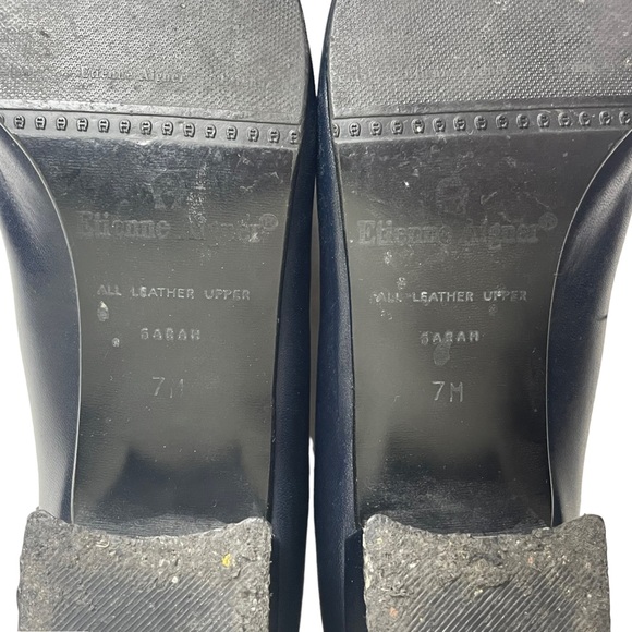 ETIENNE AIGNER Sarah Dark Navy Squared Toe Leather Low Heel Pumps - Size 7 M - Picture 14 of 16